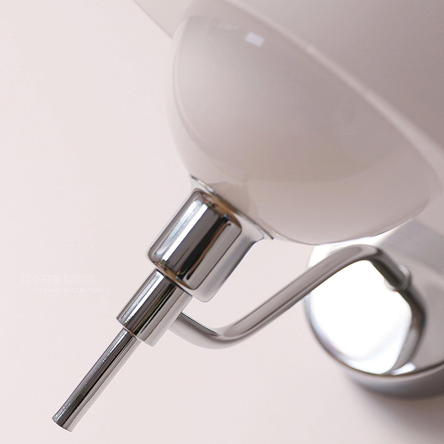 Bidle Modern Chrome Wall Sconce with White Glass Shade Set of Two Indoor Lighting Fixtures
