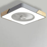 Modern Flush Mount Bladeless Ceiling Fan with Integrated LED Light and Remote Control