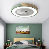 Modern Flush Mount Bladeless Ceiling Fan with Integrated LED Light and Remote Control