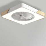 Modern Flush Mount Bladeless Ceiling Fan with Integrated LED Light and Remote Control