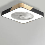Modern Flush Mount Bladeless Ceiling Fan with Integrated LED Light and Remote Control