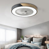 Modern Flush Mount Bladeless Ceiling Fan with Integrated LED Light and Remote Control