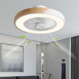 Modern Flush Mount Bladeless Ceiling Fan with Integrated LED Light and Remote Control