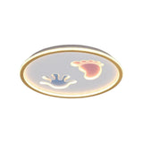 20 Inch Modern LED Kids Room Ceiling Light Hand and Footprint Design Acrylic Flush Mount Fixture