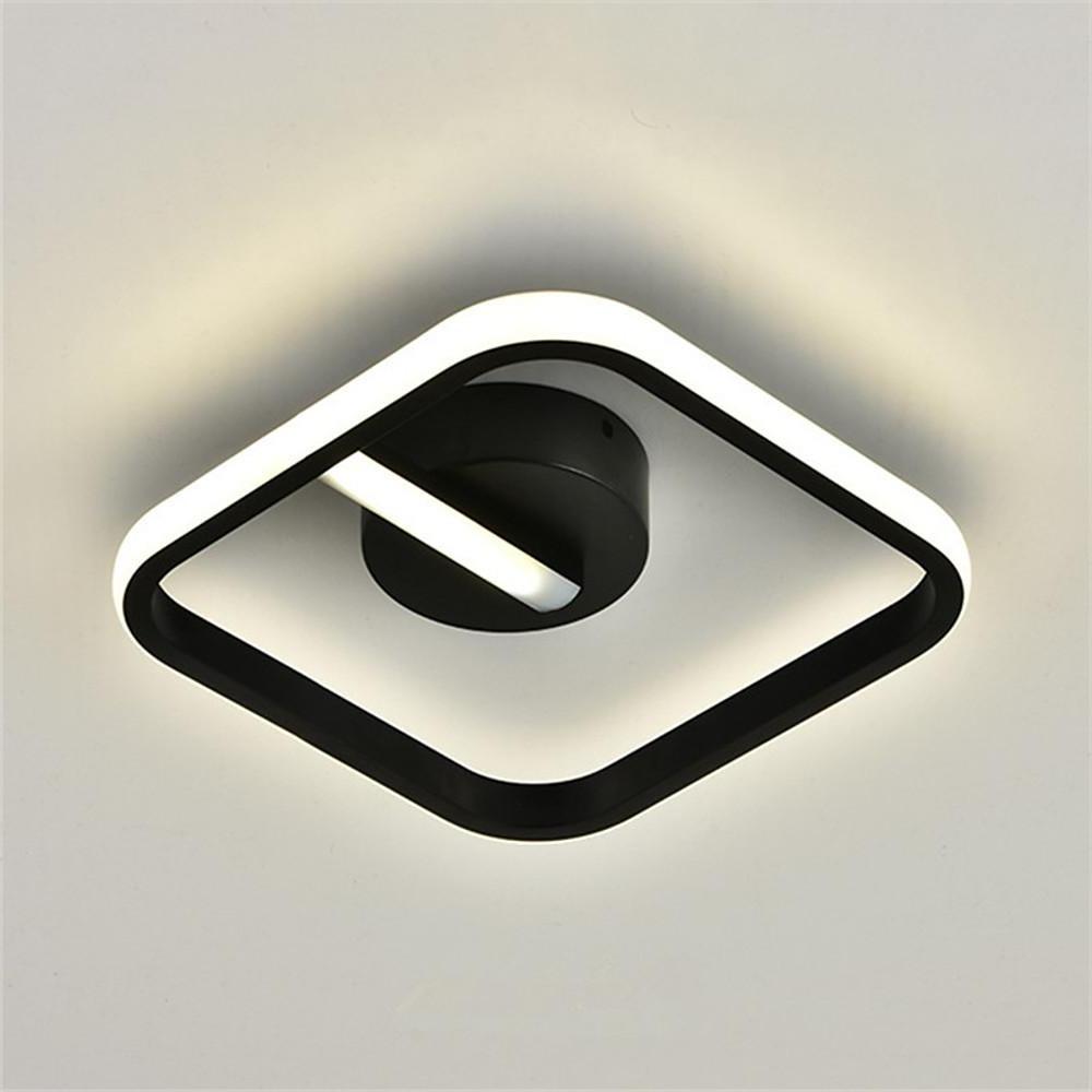 Modern Geometric Rounded Triangle LED Flush Mount Ceiling Light in Black