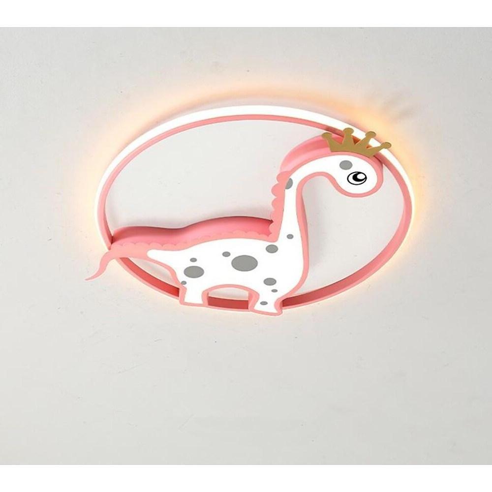 Cartoon Dinosaur Round LED Flush Mount Ceiling Light for Kids Room and Playroom Decor