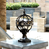 Black Aluminum Round Ball Fence Post Light Waterproof Outdoor Garden Pillar Lamp