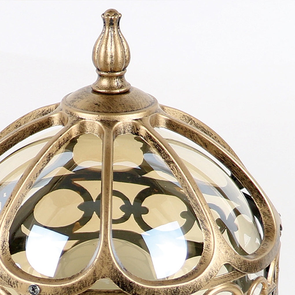 Black Aluminum Round Ball Fence Post Light Waterproof Outdoor Garden Pillar Lamp