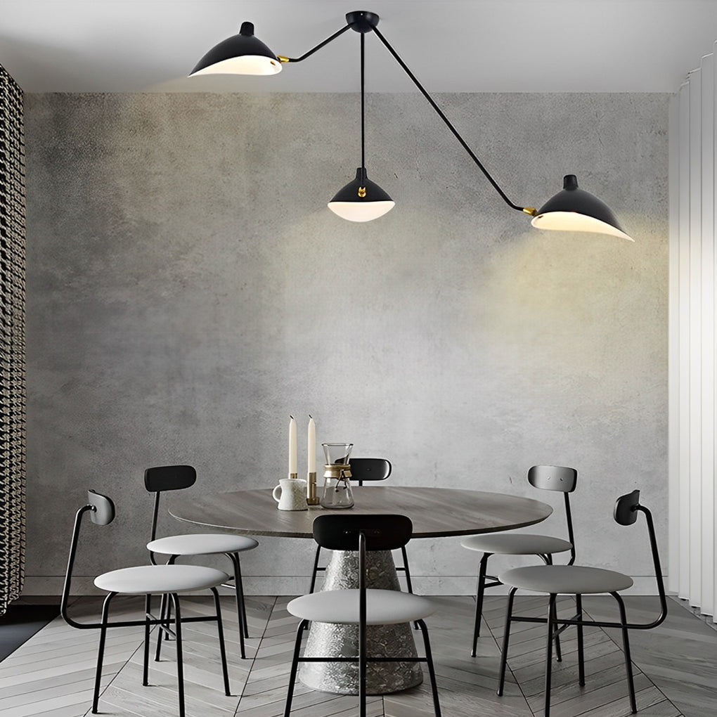 Black Duckbill Modern 3 Light Rotatable Ceiling Lamp for Living Room and Bedroom