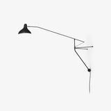 Black Industrial Mantis Arm Swing Bracket Wall Lamp Adjustable Iron Helical Sconce Lighting