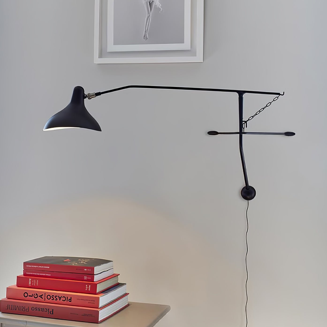 Black Industrial Mantis Arm Swing Bracket Wall Lamp Adjustable Iron Helical Sconce Lighting