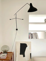 Black Industrial Mantis Arm Swing Bracket Wall Lamp Adjustable Iron Helical Sconce Lighting