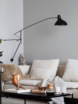 Black Industrial Mantis Arm Swing Bracket Wall Lamp Adjustable Iron Helical Sconce Lighting