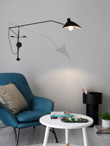 Black Industrial Mantis Arm Swing Bracket Wall Lamp Adjustable Iron Helical Sconce Lighting