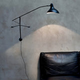Black Industrial Mantis Arm Swing Bracket Wall Lamp Adjustable Iron Helical Sconce Lighting