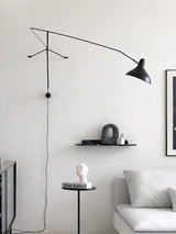 Black Industrial Mantis Arm Swing Bracket Wall Lamp Adjustable Iron Helical Sconce Lighting