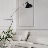 Black Industrial Mantis Arm Swing Bracket Wall Lamp Adjustable Iron Helical Sconce Lighting