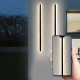 Black Linear LED Outdoor Wall Sconce Waterproof Exterior Lighting for Porch and Garden