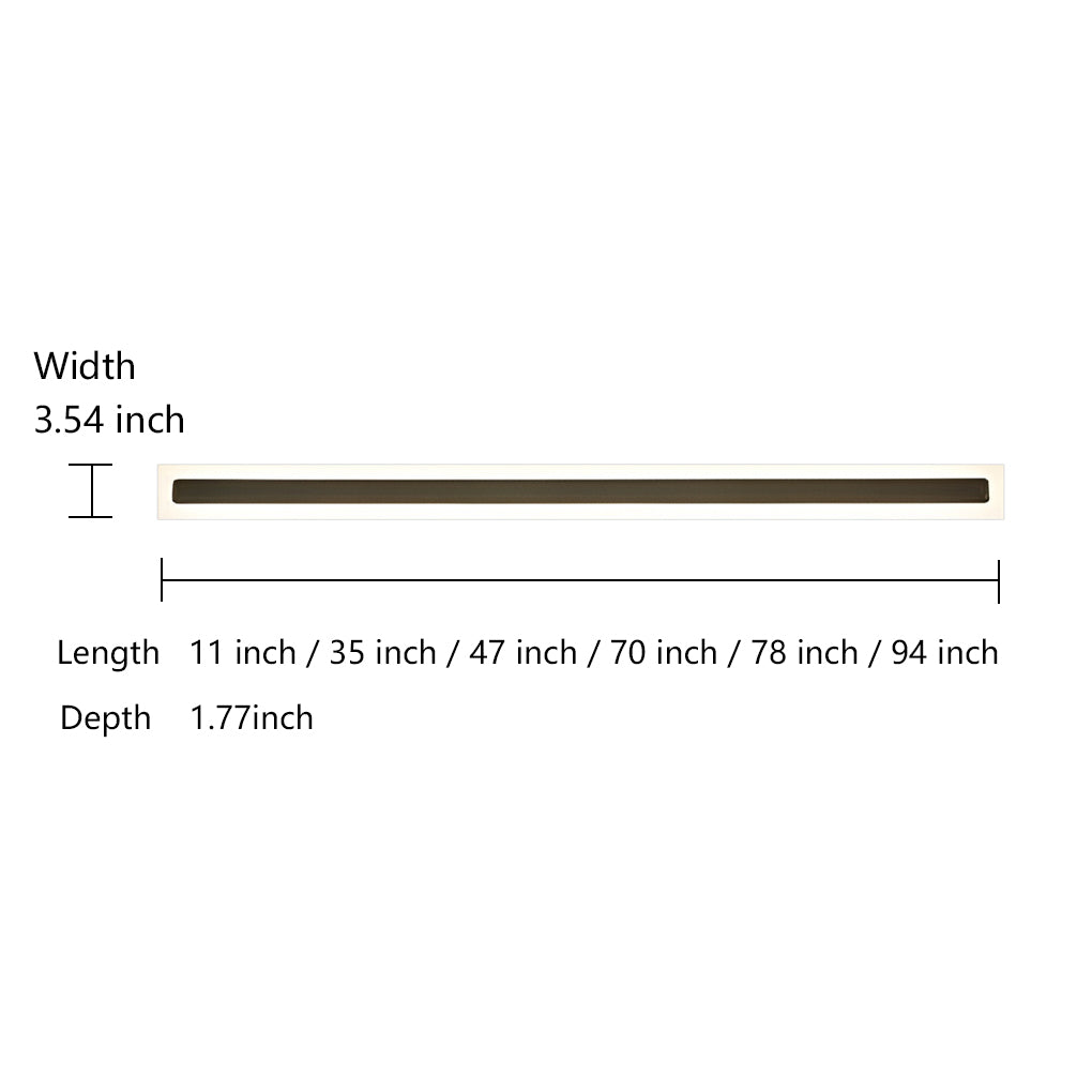 Black Linear LED Outdoor Wall Sconce Waterproof Exterior Lighting for Porch and Garden