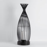 Black Metal Caged LED Outdoor Floor Lamp IP54 Waterproof Courtyard Path Light