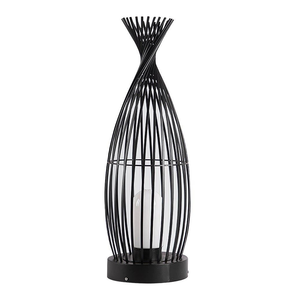 Black Metal Caged LED Outdoor Floor Lamp IP54 Waterproof Courtyard Path Light