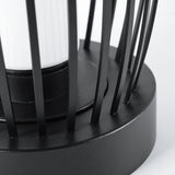 Black Metal Caged LED Outdoor Floor Lamp IP54 Waterproof Courtyard Path Light