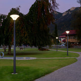 Black Outdoor Solar Powered LED Post Light Waterproof Garden Street Lamp with Pole Option