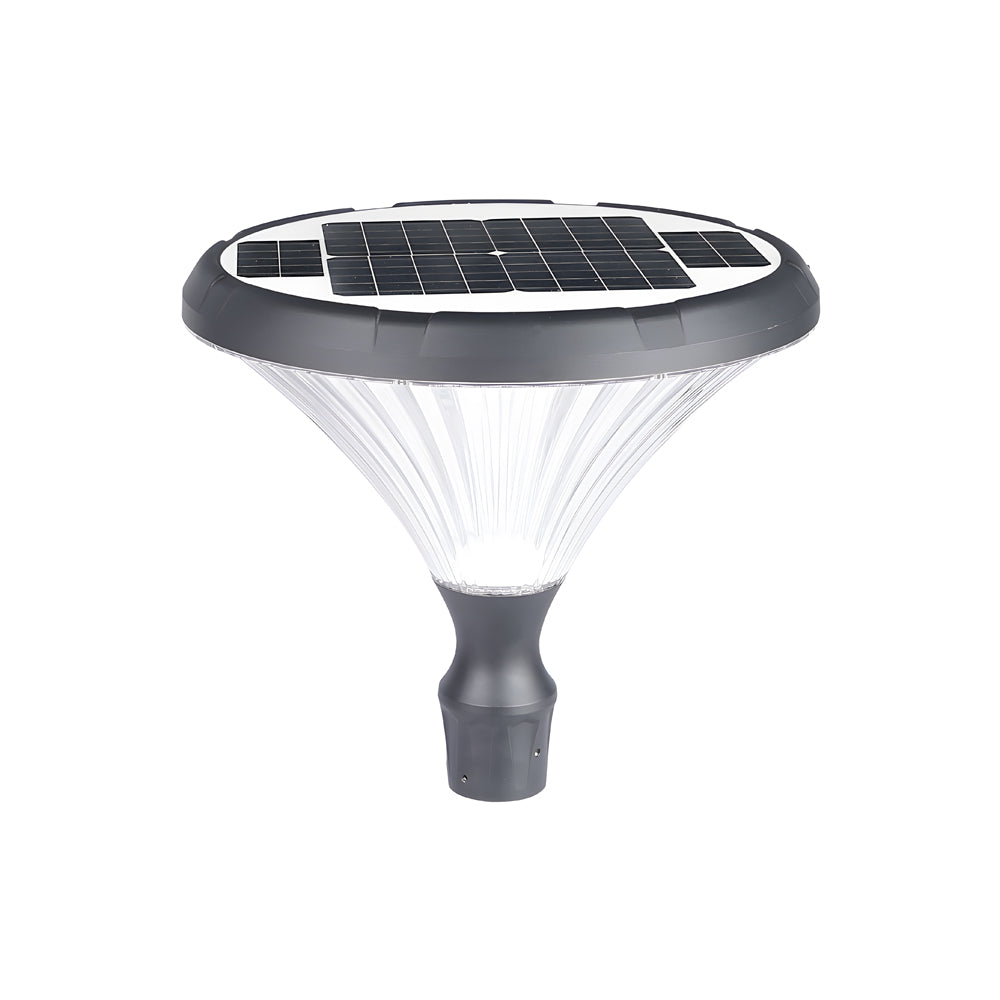 Black Outdoor Solar Powered LED Post Light Waterproof Garden Street Lamp with Pole Option