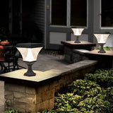 Black Solar Powered LED Square Post Light Waterproof Retro Lantern for Garden Fence and Gate