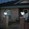 Black Solar Powered LED Square Post Light Waterproof Retro Lantern for Garden Fence and Gate