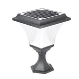 Black Solar Powered LED Square Post Light Waterproof Retro Lantern for Garden Fence and Gate