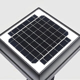 Black Solar Powered LED Square Post Light Waterproof Retro Lantern for Garden Fence and Gate