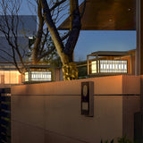 Black Square LED Outdoor Post Light Waterproof Exterior Garden Pillar Lantern for Villa Yard