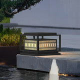 Black Square LED Outdoor Post Light Waterproof Exterior Garden Pillar Lantern for Villa Yard