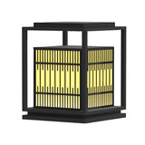 Black Square LED Outdoor Post Light Waterproof Exterior Garden Pillar Lantern for Villa Yard