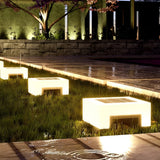 Black Square Outdoor Solar Post Lights Waterproof Modern LED Landscape Lamp for Fence and Garden