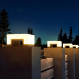 Black Square Outdoor Solar Post Lights Waterproof Modern LED Landscape Lamp for Fence and Garden