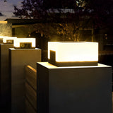 Black Square Outdoor Solar Post Lights Waterproof Modern LED Landscape Lamp for Fence and Garden