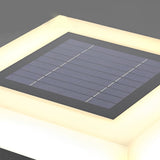 Black Square Outdoor Solar Post Lights Waterproof Modern LED Landscape Lamp for Fence and Garden
