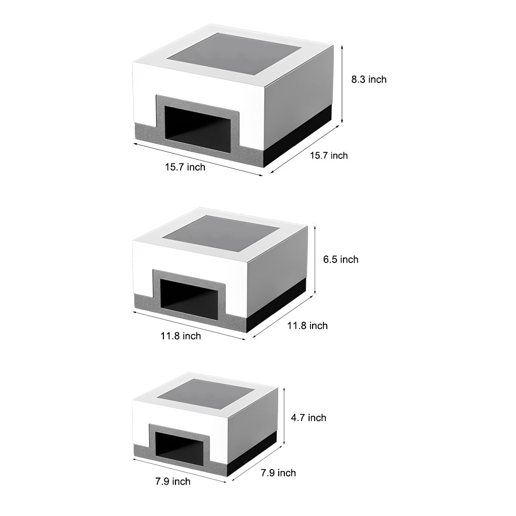 Black Square Outdoor Solar Post Lights Waterproof Modern LED Landscape Lamp for Fence and Garden