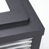 Black Square Ribbed Glass Outdoor Pier Mount Light for Pillar and Post Lighting
