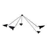 Modern Industrial Multi Arm Spider Chandelier with Adjustable Rotating Steel Arms