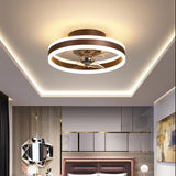 Modern 16 Inch Flush Mount Ceiling Fan with Dimmable LED Lighting