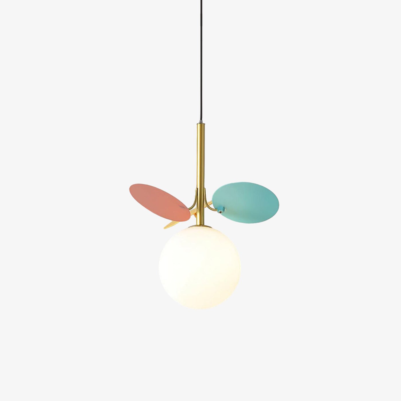 Blanca Modern Iron and Glass Globe Pendant Light Fixture for Contemporary Indoor Ceiling Decor