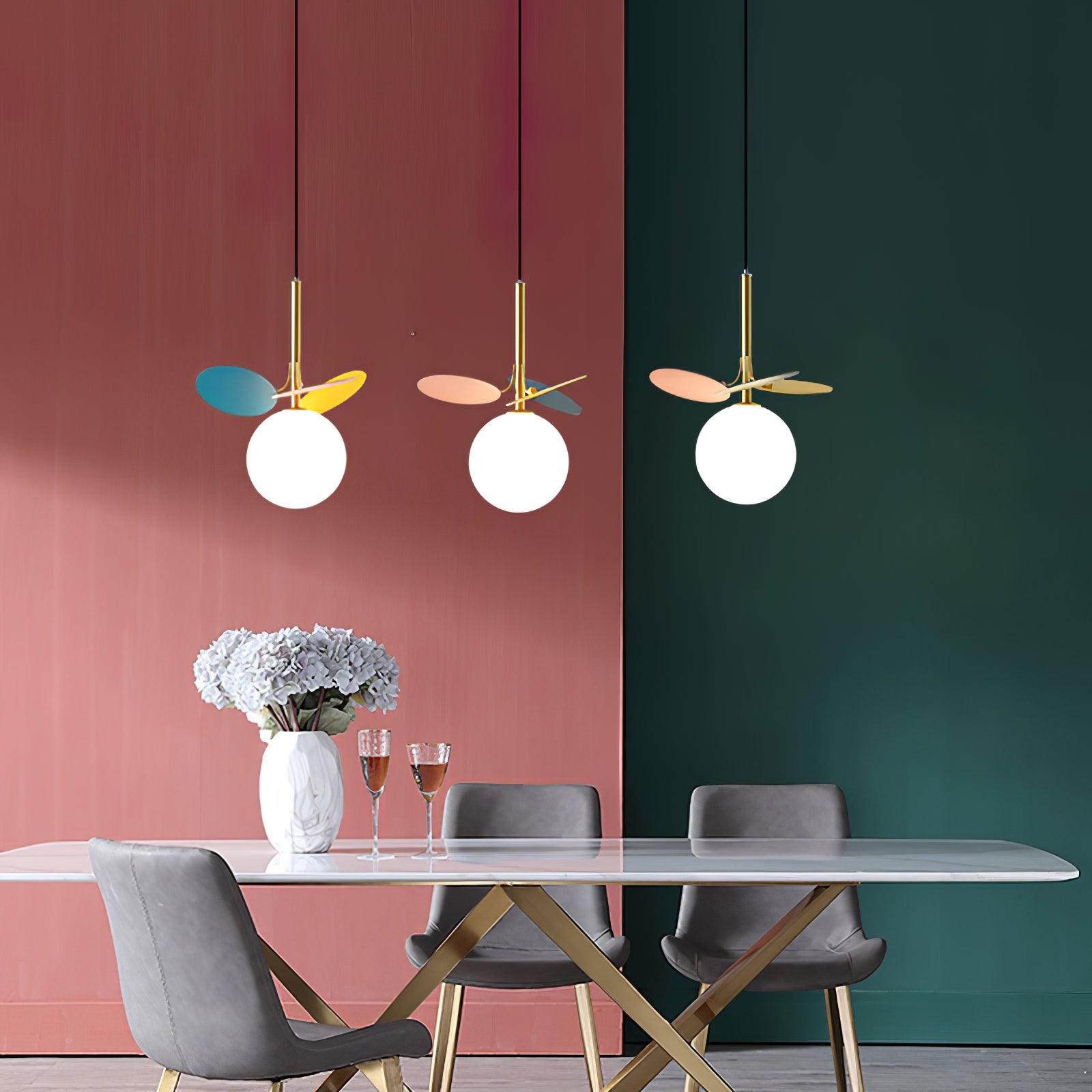 Blanca Modern Iron and Glass Globe Pendant Light Fixture for Contemporary Indoor Ceiling Decor