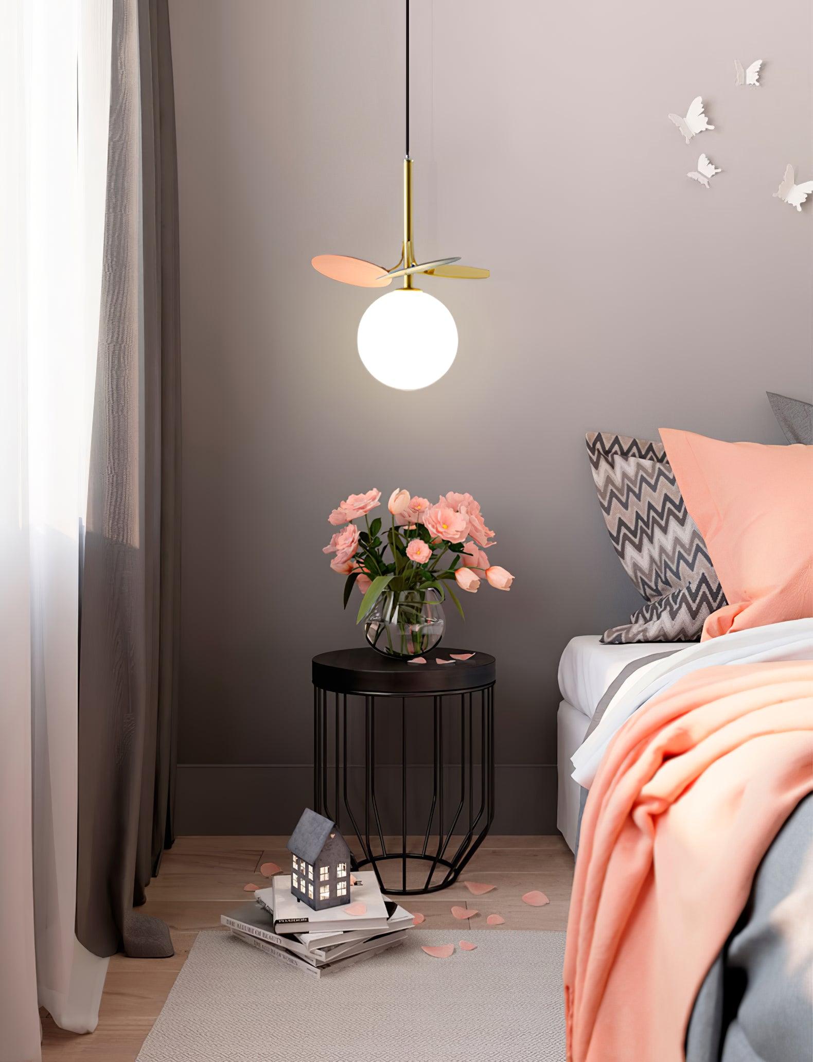 Blanca Modern Iron and Glass Globe Pendant Light Fixture for Contemporary Indoor Ceiling Decor