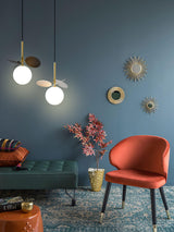 Blanca Modern Iron and Glass Globe Pendant Light Fixture for Contemporary Indoor Ceiling Decor
