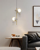 Blanca Modern Iron and Glass Globe Pendant Light Fixture for Contemporary Indoor Ceiling Decor
