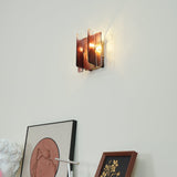 Blason Modern Glass Wall Lamp Set of 2 Gold Metal Indoor Lighting Fixtures for Bedroom and Living Room Decor