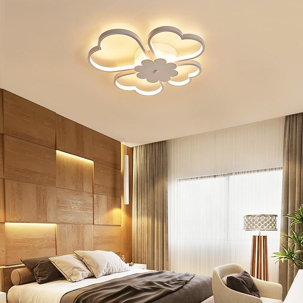 Modern Heart Shaped Flower LED Flush Mount Ceiling Light for Bedroom and Living Room
